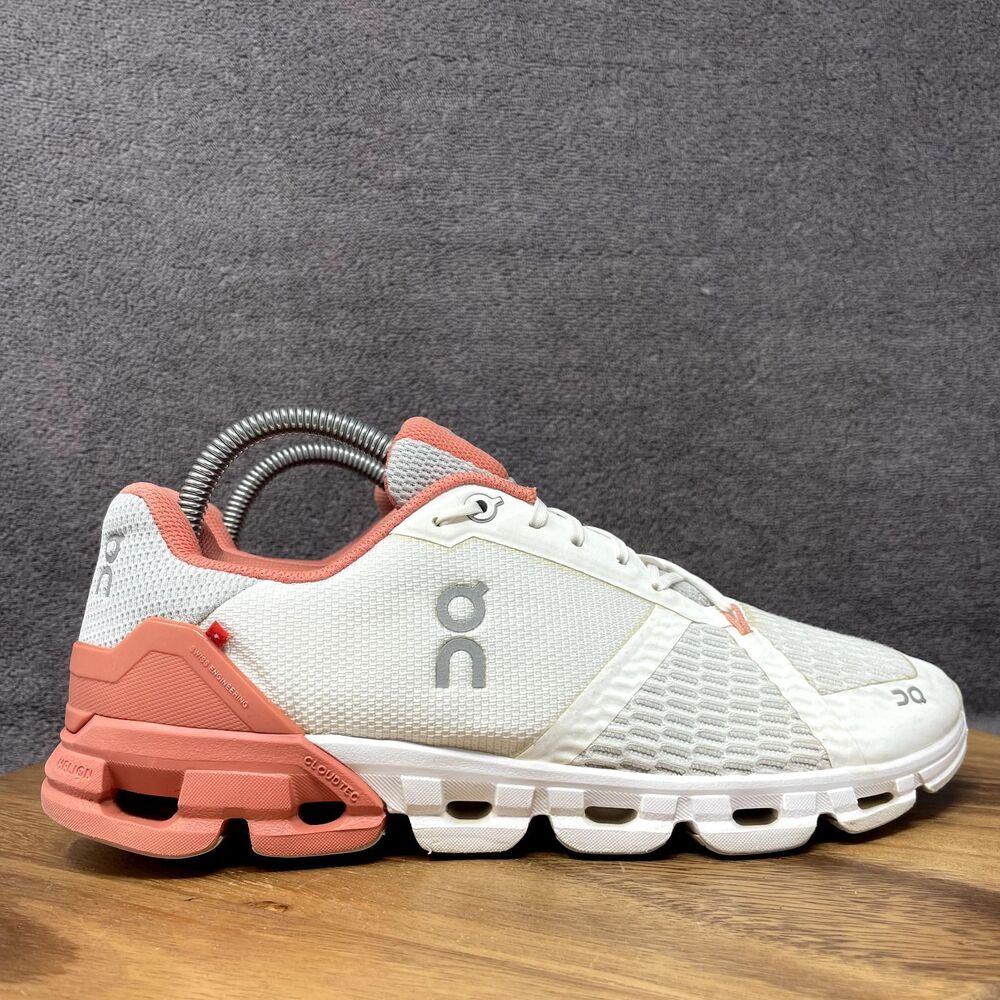 On Cloud Cloudflyer Running Walking Sneakers Shoes White Coral Women's Size 9
